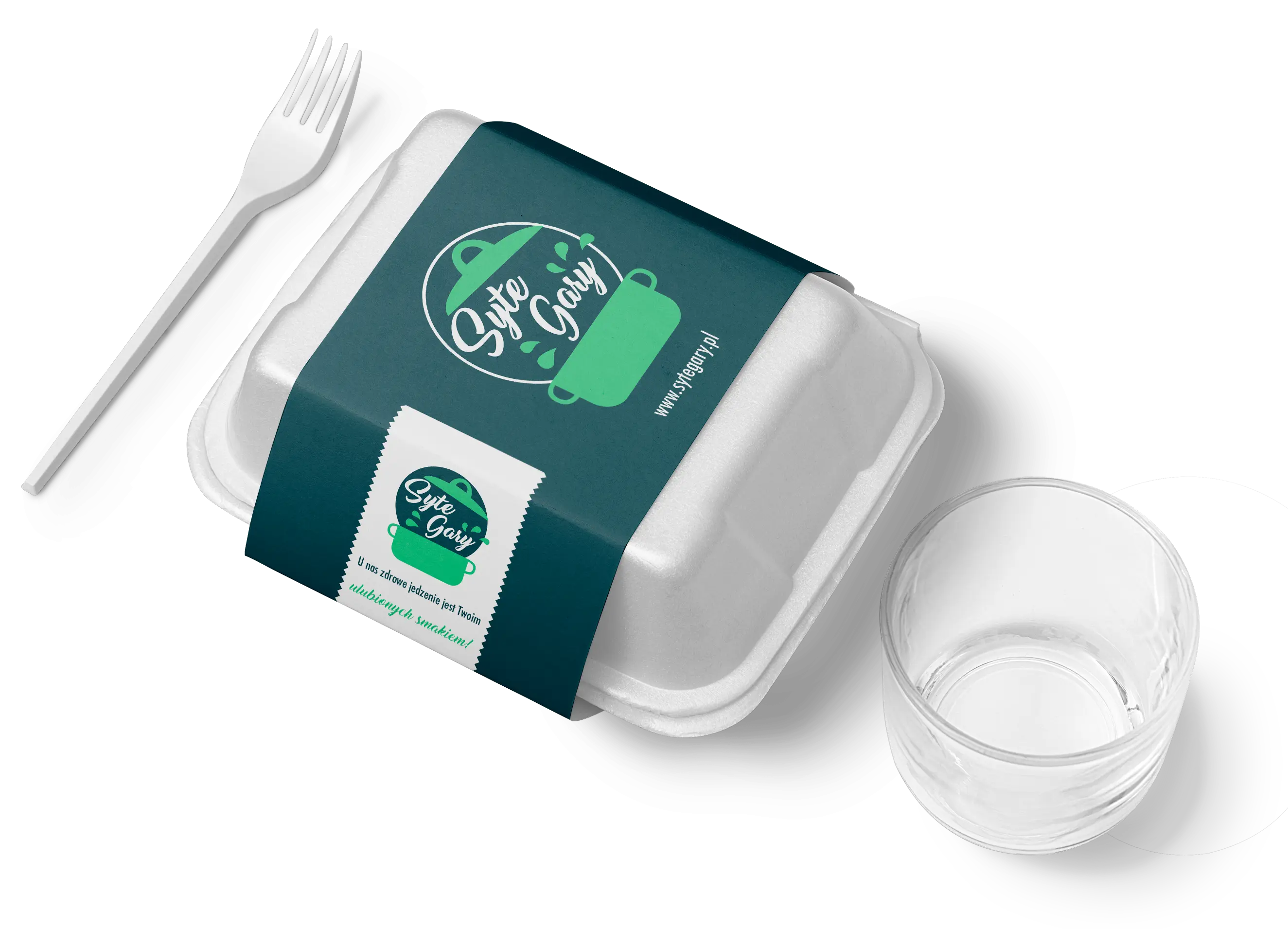 Opakowanie z logo Syte Gary – dieta na wynos